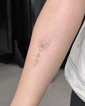 tattoo lotus unalom tattoo fineline thinline on the arm bali