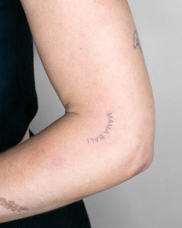 Lettering tattoo gallery mama bali lettering script fine line tattoo by our artists in fine line tattoo studio Canggu Bali