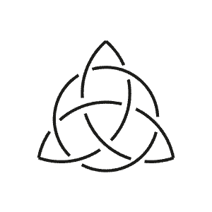 Triquetra. Its continuous, unbroken lines suggest eternity and interconnectedness